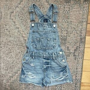GAP kids Light Blue Denim Short Overalls Small